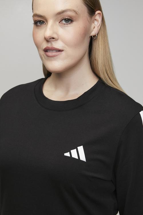 Plus w 3s crew dress - black & white