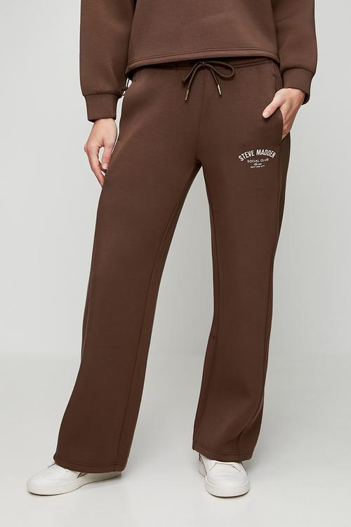 Ladies tiffany wideleg scuba jogger - bitter choc