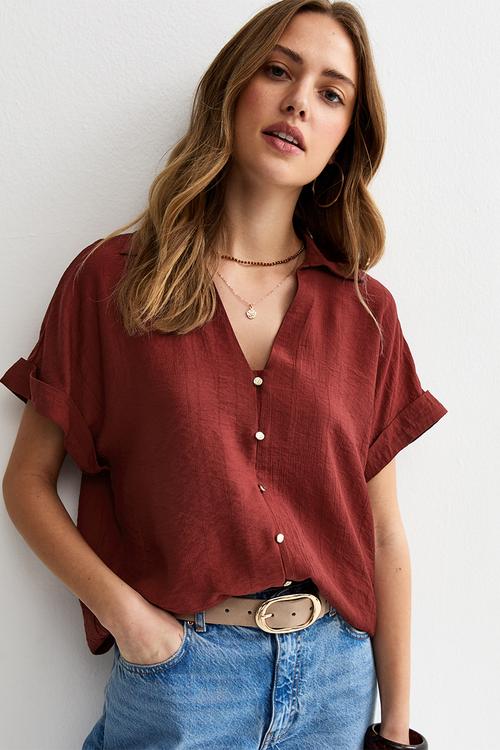 K jim ss shirt - rust