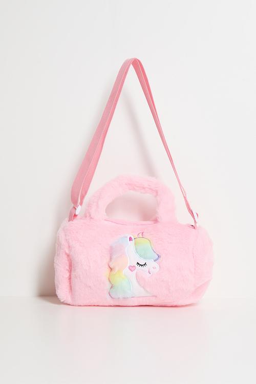 Plush duffel bag - pink/unicorn