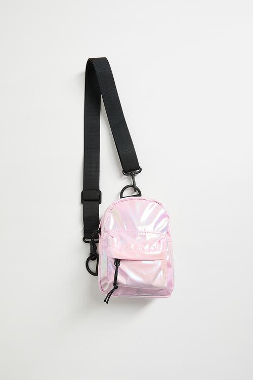 Functional accessory backpack - metallic pink