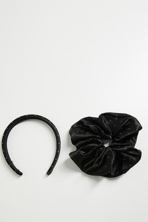Hairband and scrunchie set - black