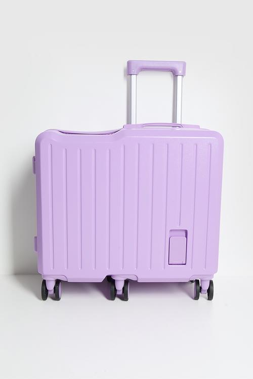 Sit-and-ride trolley bag - lilac