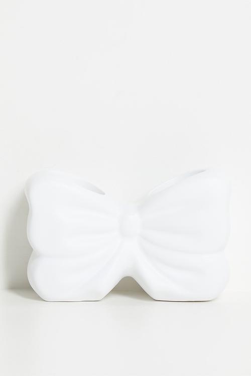 Bow-shaped toothbrush holder - white