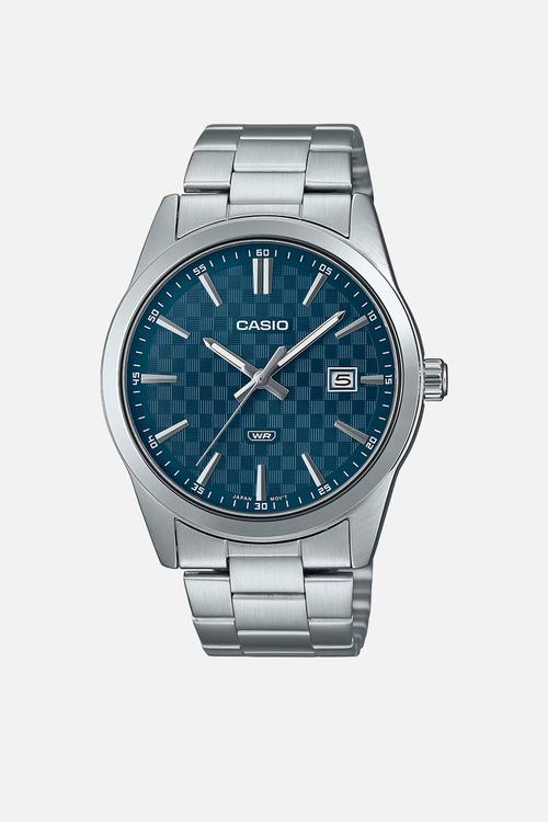 Analog Blue Dial Stainless - Silver