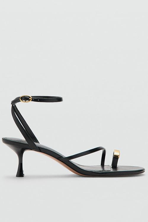 Niza open toe ankle strap - black