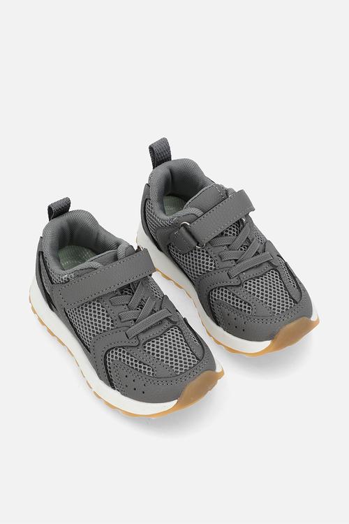 Lace-up sneakers with strap - dark grey