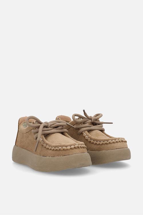Mocassin-style platform shoes - brown