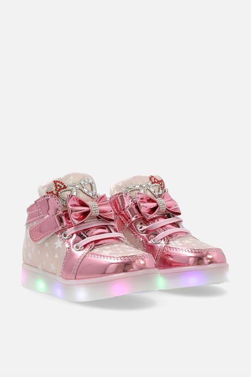 Star printed LED sneakers - metallic pink