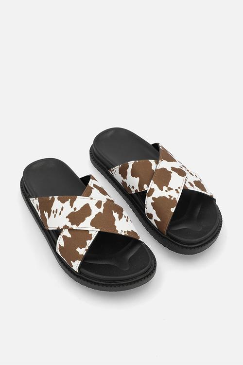 Cow print silders - print multi
