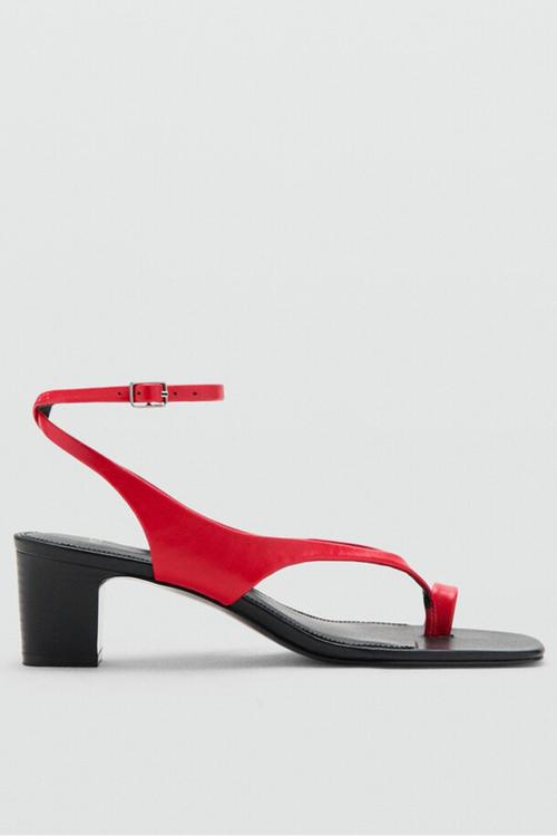 Lolita open toe ankle strap - red
