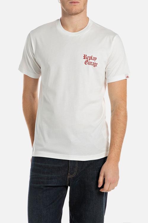T-shirt with lettering - natural white