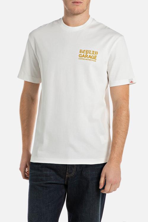 T-shirt with lettering - natural white