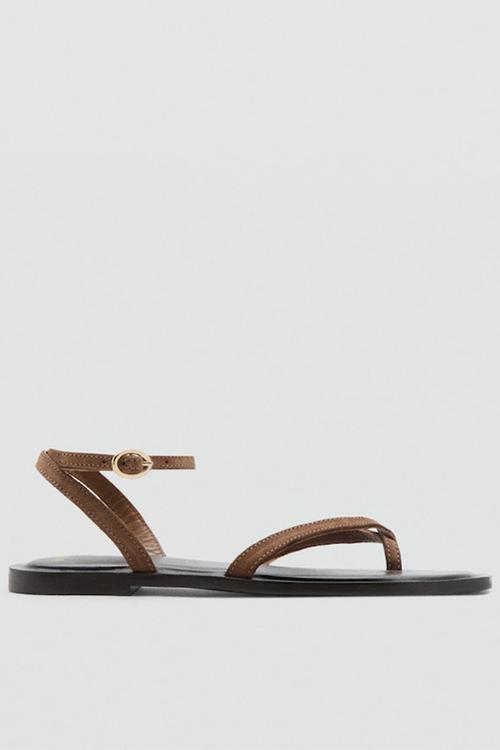 Sophie toe post ankle strap - light/pastel brown