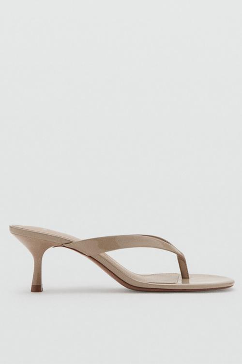 Tiger open toe mule - light/pastel brown
