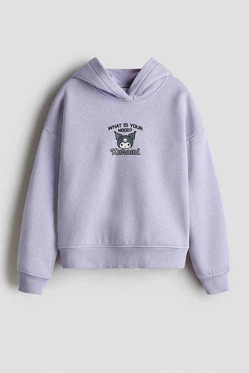 Motif-detail hoodie - purple/kuromi