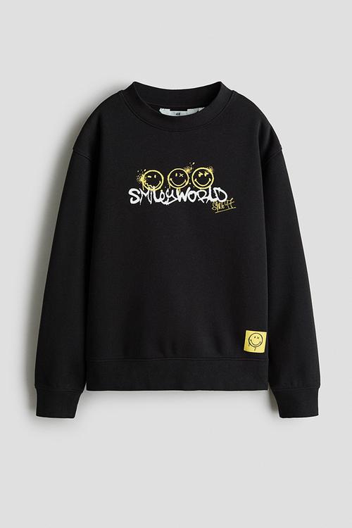 Print-motif sweatshirt - black/smileyworld?