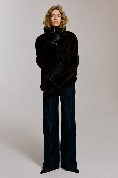 Oversized jacket - dark brown