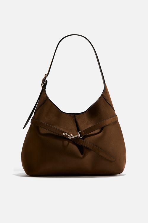 Slouchy shoulder bag - brown
