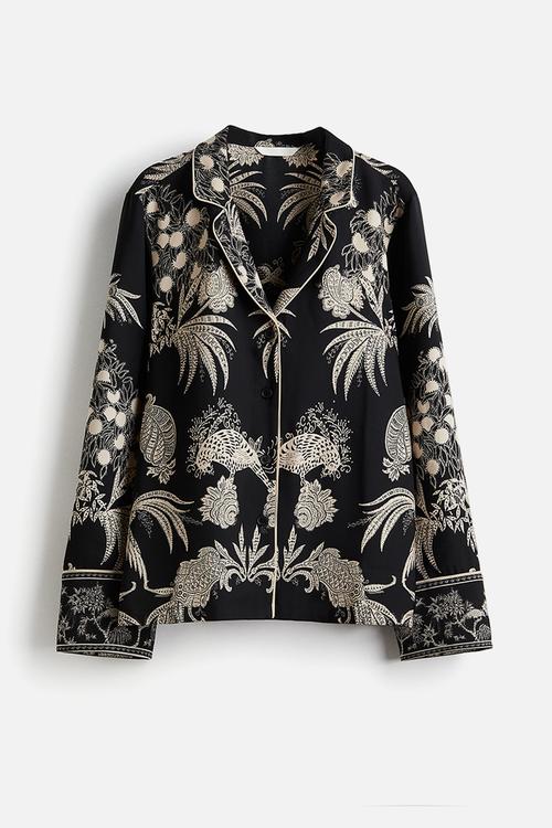 Printed resort shirt - black/patterned
