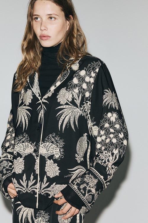 Printed resort shirt - black/patterned