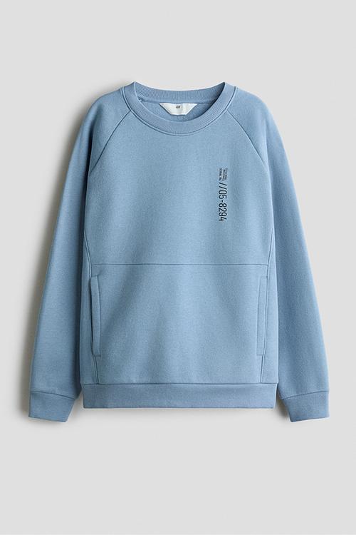 Brushed-inside sweatshirt - light dusty blue