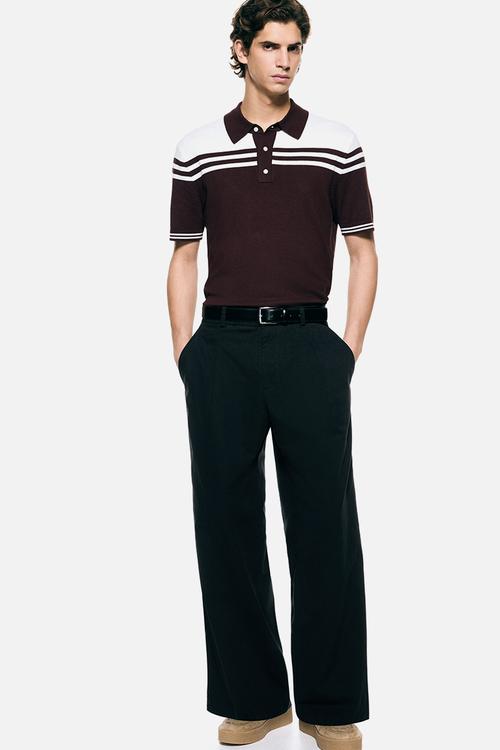Loose fit tailored trousers - black