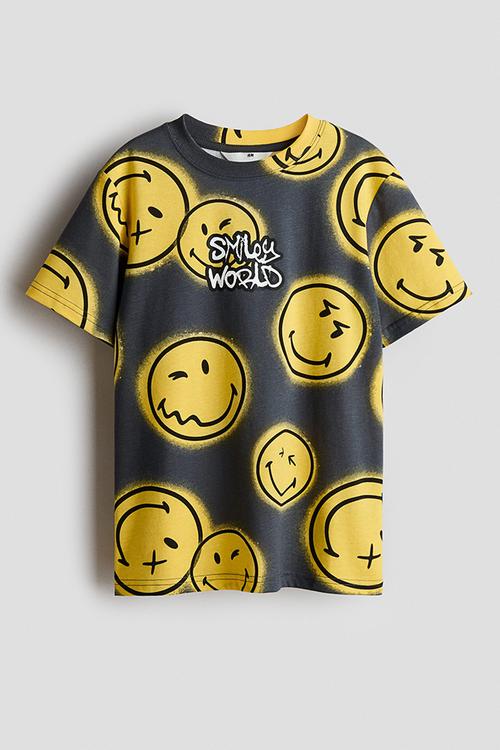 Printed T-shirt - dark grey/smileyworld