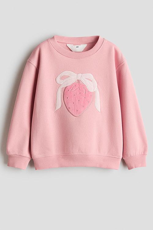 Motif-detail sweatshirt - pink/strawberry