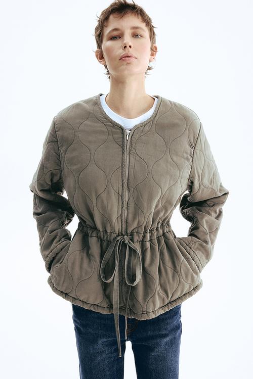 Quilted twill jacket - grey