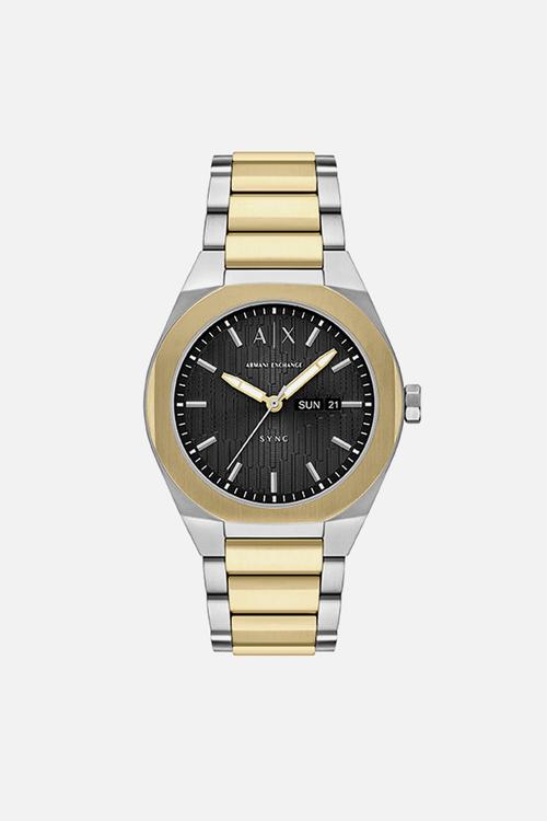 Armani Exchange  AX4298 Sync Three-Hand Day-Date  2-Tone Watch - Gold/Silver