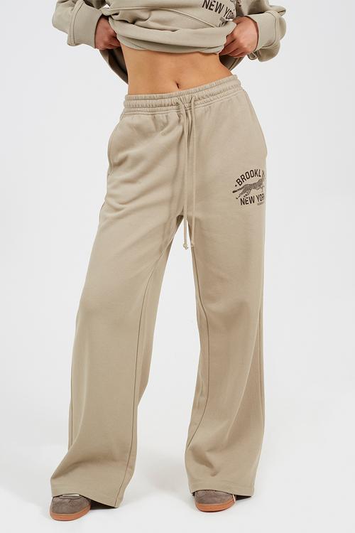 Ladies Wide Leg Printed Jogger - Crockery