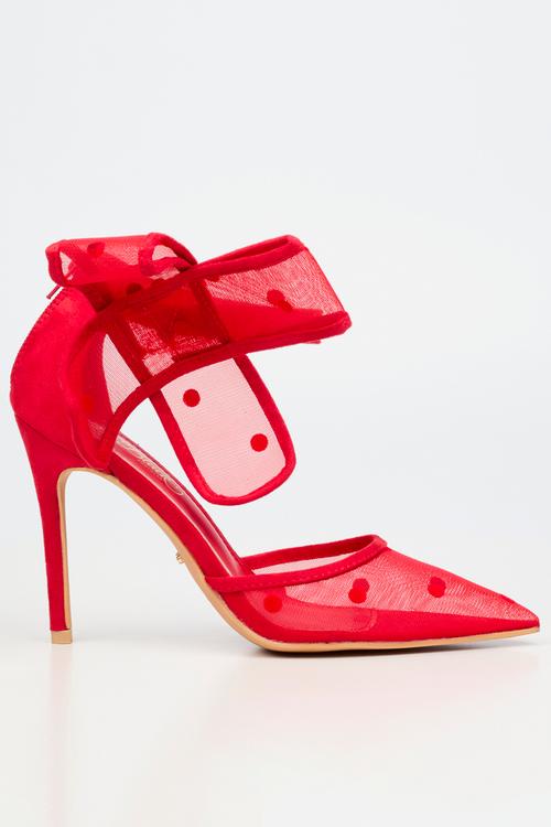 Dott 1 closed toe ankle strap - red