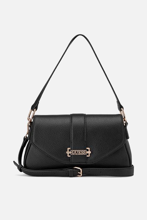 Erika Flap Crossbody Bag- Black