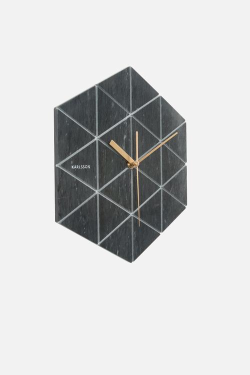Marble hexagon wall clock