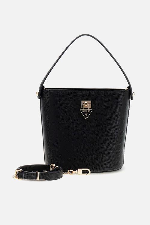 Patsie Top Handle Bucket Bag- Black