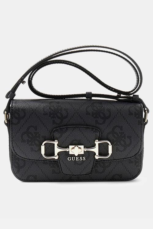 Janie Logo Convertible Crossbody Flap Bag-Coal Logo