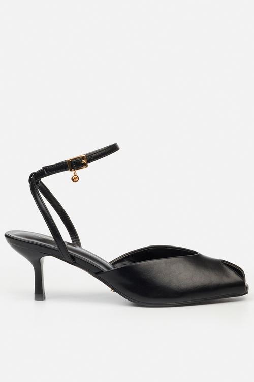 Nila 1 open toe ankle strap - black