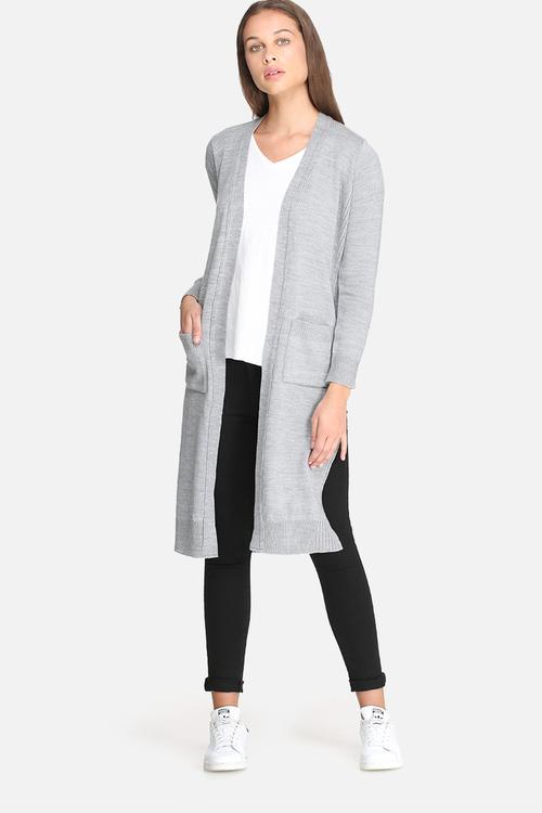 Kay maxi cardigan with rib trim