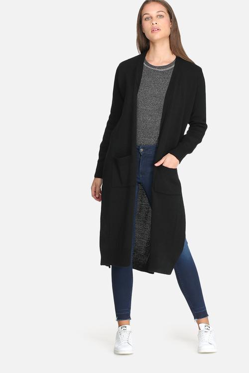 Kay maxi cardigan with rib trim