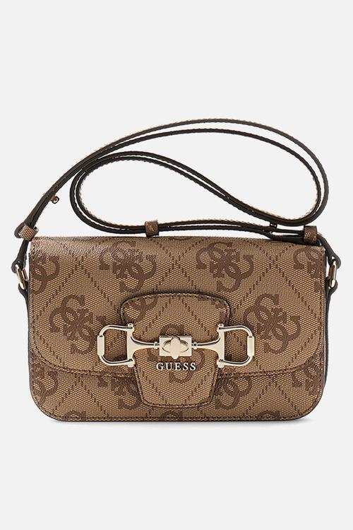 Janie Logo Convertible Crossbody Flap Bag-Latte Logo