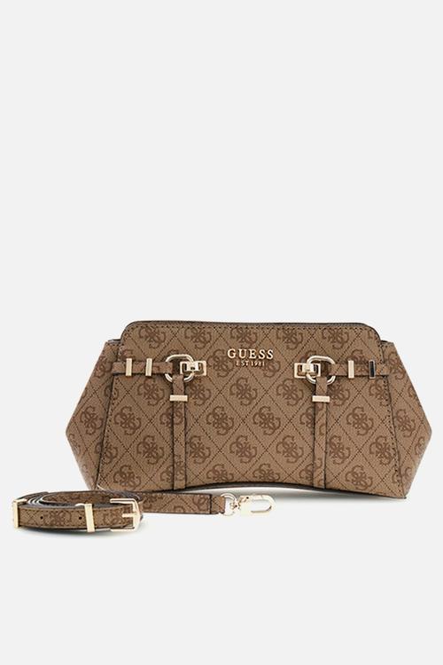Leona Logo Girlfriend Crossbody Bag-Latte Logo