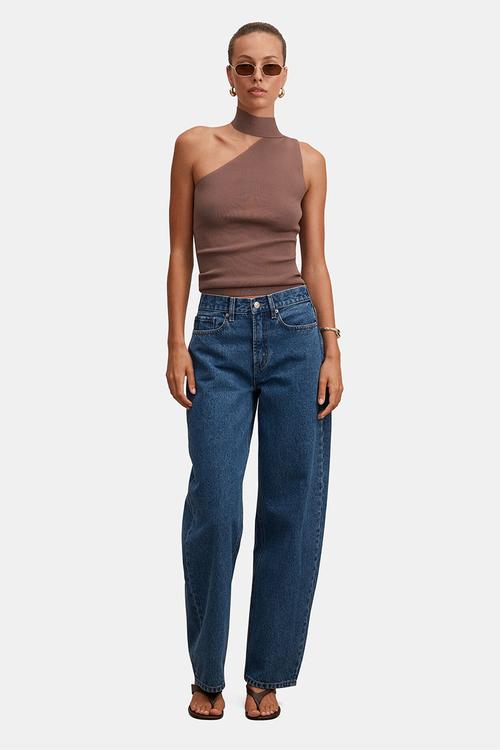 Emma Mid-Rise Barrel Jeans in Mid Wash