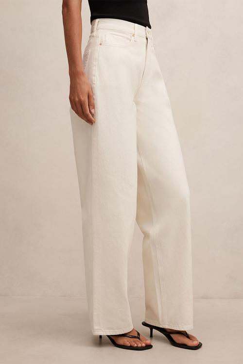 Gia high-rise wide leg jeans in ecru