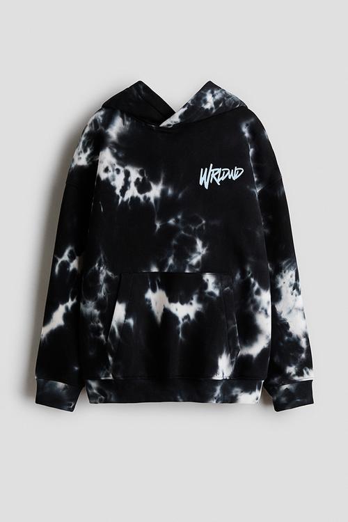 Hoodie - black/tie-dye