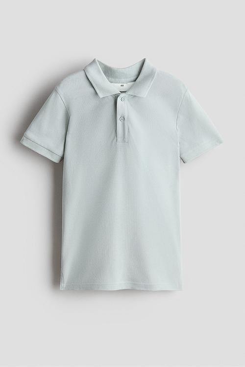 Cotton piqu? polo shirt - light dusty green