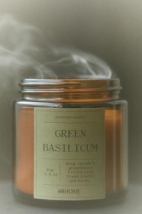 Scented candle - green basilicum
