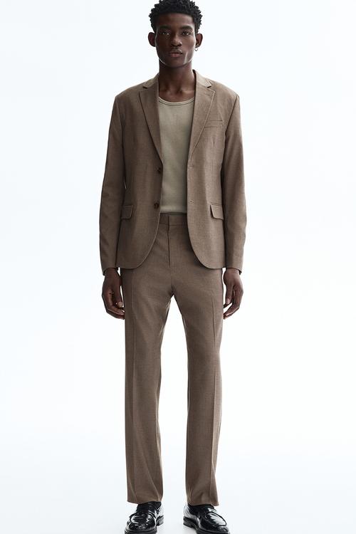 Regular fit suit trousers - dark beige