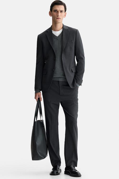 Regular fit suit trousers - dark grey