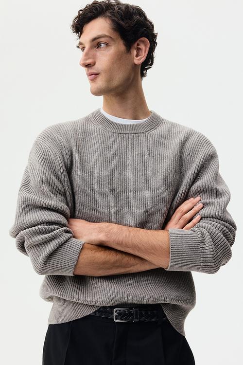 Relaxed fit knitted jumper - mole